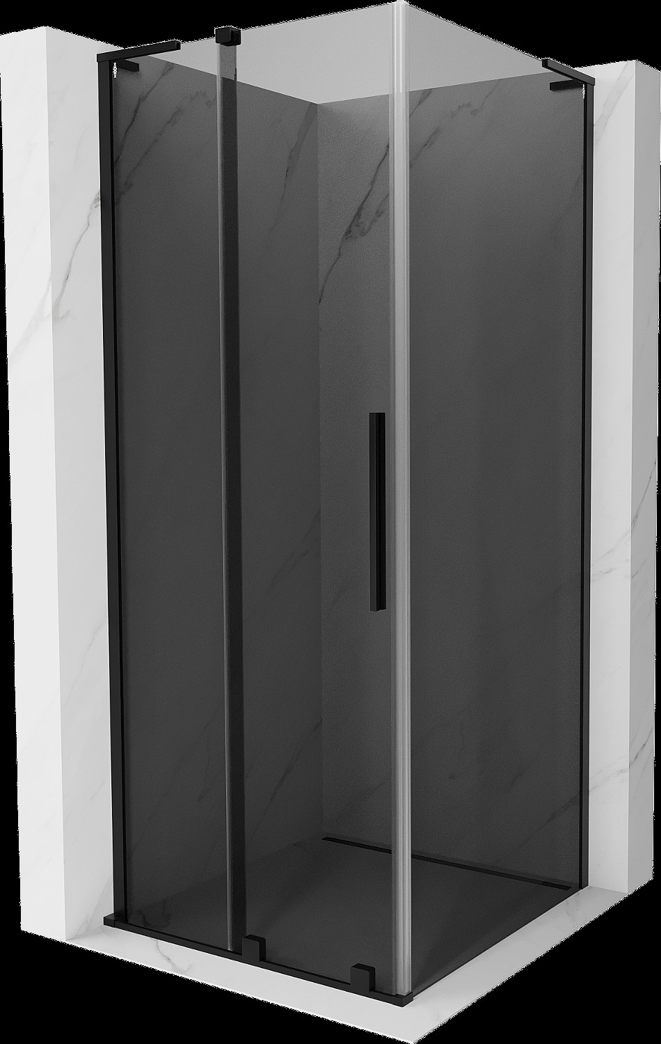 Mexen Velar L kabina prysznicowa rozsuwana 90x90 cm, grafit, czarna - 871-090-090-43-70