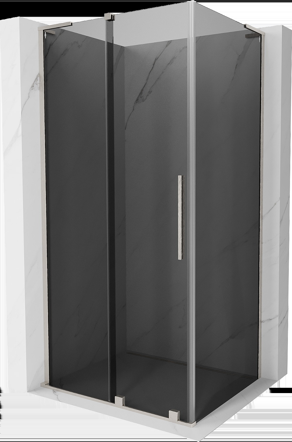 Mexen Velar L kabina prysznicowa rozsuwana 110x75 cm, grafit, nikiel szczotkowany - 871-110-075-43-97