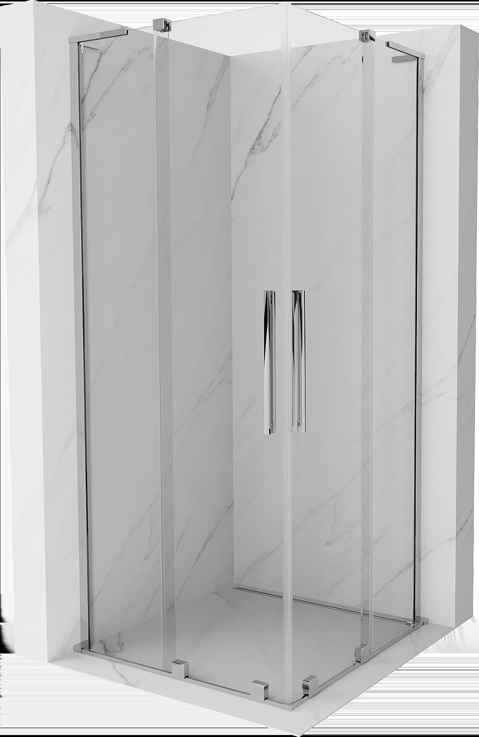 Mexen Velar L Duo kabina prysznicowa rozsuwana 80x80 cm, transparent, chrom - 871-080-080-02-03-01