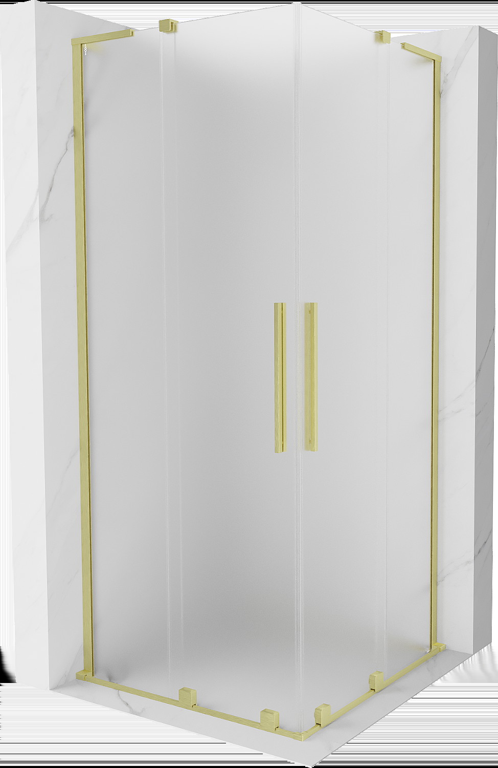 Mexen Velar L Duo kabina prysznicowa rozsuwana 90x90 cm, szron, złota szczotkowana - 871-090-090-02-33-55