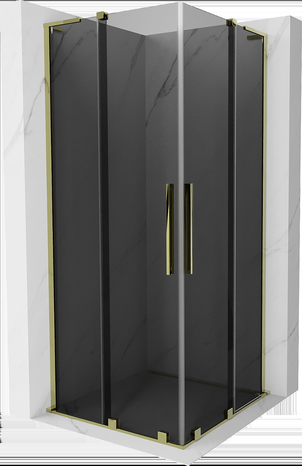Mexen Velar L Duo kabina prysznicowa rozsuwana 80x80 cm, grafit, złota - 871-080-080-02-43-50