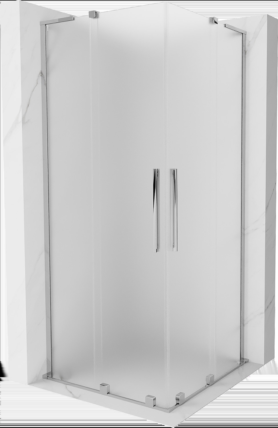 Mexen Velar L Duo kabina prysznicowa rozsuwana 90x90 cm, szron, chrom - 871-090-090-02-33-01