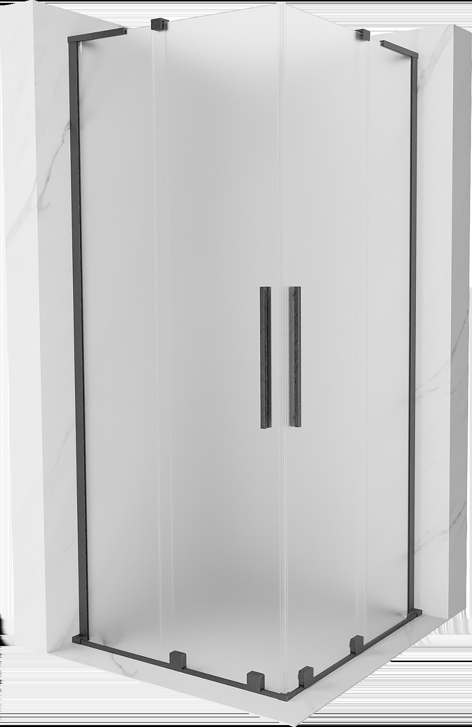 Mexen Velar L Duo kabina prysznicowa rozsuwana 80x80 cm, szron, gun gray szczotkowana - 871-080-080-02-33-66