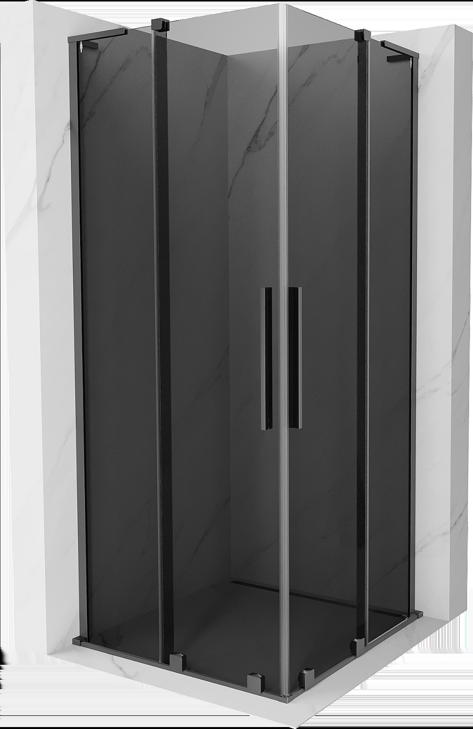 Mexen Velar L Duo kabina prysznicowa rozsuwana 100x100 cm, grafit, gun metal - 871-100-100-02-43-95