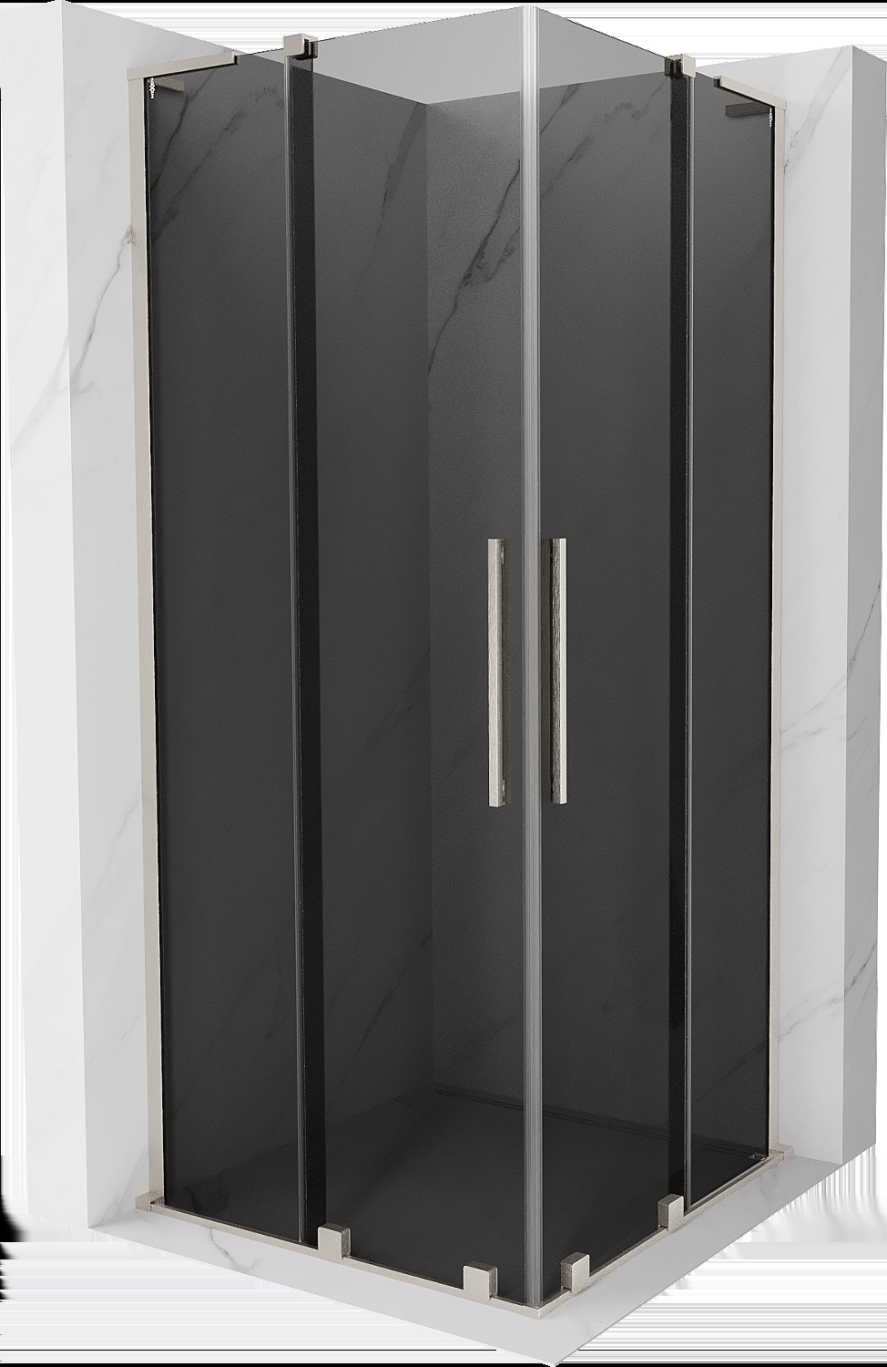 Mexen Velar L Duo kabina prysznicowa rozsuwana 90x90 cm, grafit, nikiel szczotkowany - 871-090-090-02-43-97
