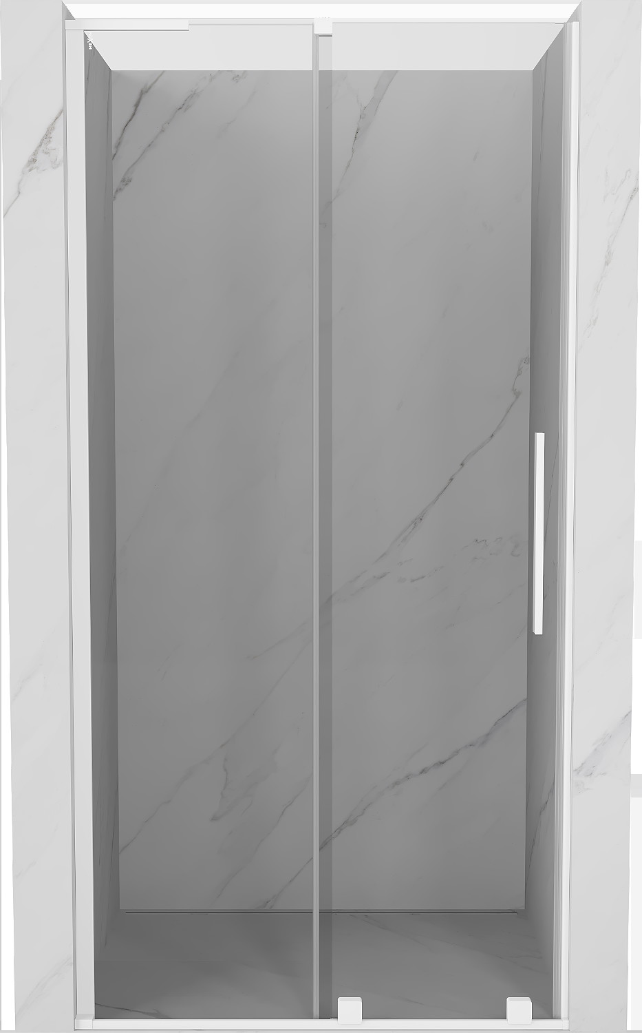 Mexen Velar L drzwi prysznicowe rozsuwane 110 cm, transparent, białe - 871-110-003-01-20