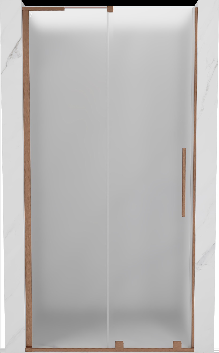 Mexen Velar L drzwi prysznicowe rozsuwane 100 cm, szron, miedź szczotkowana - 871-100-003-31-65