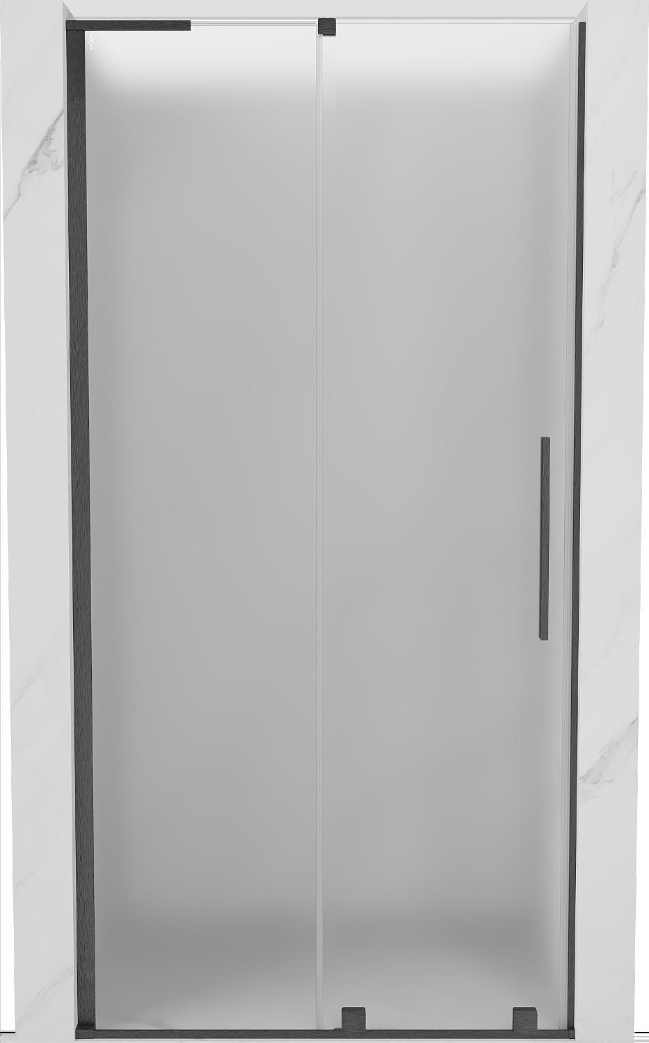Mexen Velar L drzwi prysznicowe rozsuwane 110 cm, szron, gun gray szczotkowany - 871-110-003-31-66