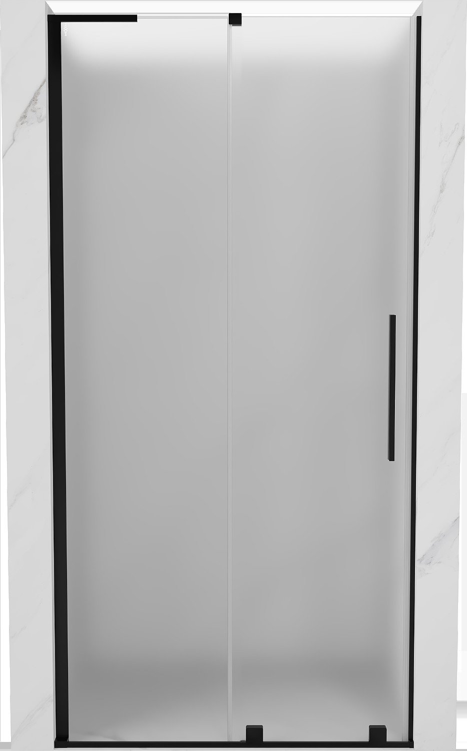 Mexen Velar L drzwi prysznicowe rozsuwane 120 cm, szron, czarne - 871-120-003-31-66