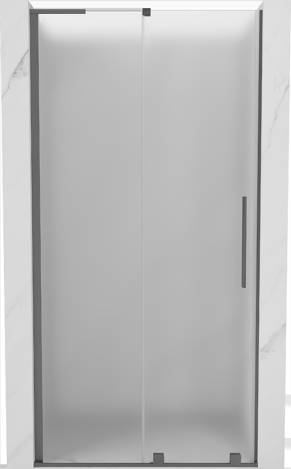 Mexen Velar L drzwi prysznicowe rozsuwane 110 cm, szron, gun metal - 871-110-003-31-95