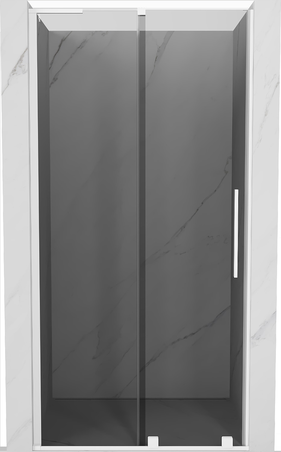 Mexen Velar L drzwi prysznicowe rozsuwane 110 cm, grafit, białe - 871-110-003-41-20