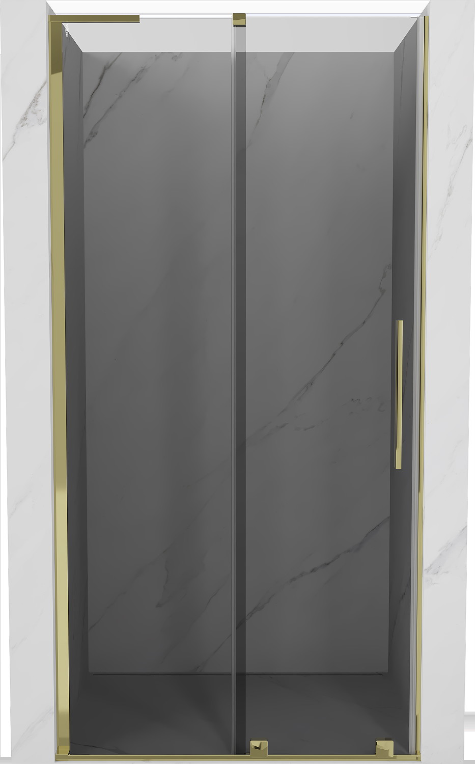 Mexen Velar L drzwi prysznicowe rozsuwane 90 cm, grafit, złote - 871-090-003-41-50