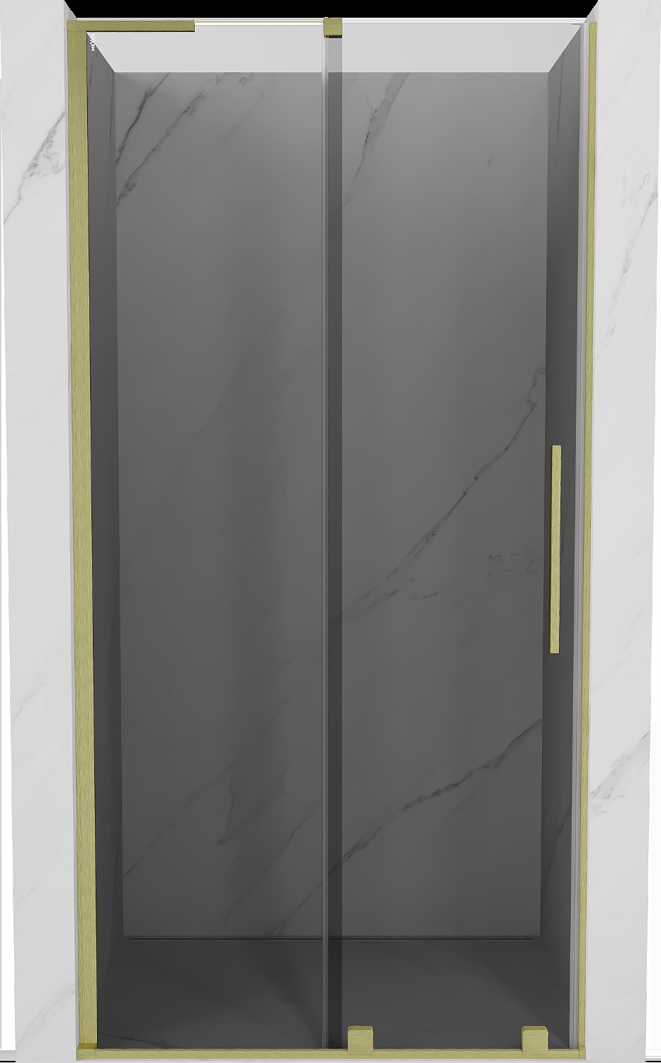 Mexen Velar L drzwi prysznicowe rozsuwane 110 cm, grafit, złote szczotkowane - 871-110-003-41-55