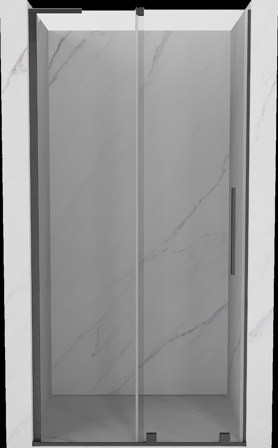 Mexen Velar L drzwi prysznicowe rozsuwane 110 cm, transparent, gun gray szczotkowany - 871-110-003-01-66