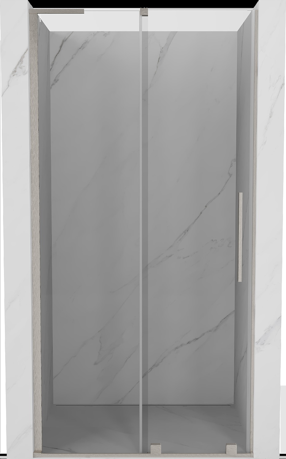 Mexen Velar L drzwi prysznicowe rozsuwane 120 cm, transparent, nikiel szczotkowany - 871-120-003-01-97
