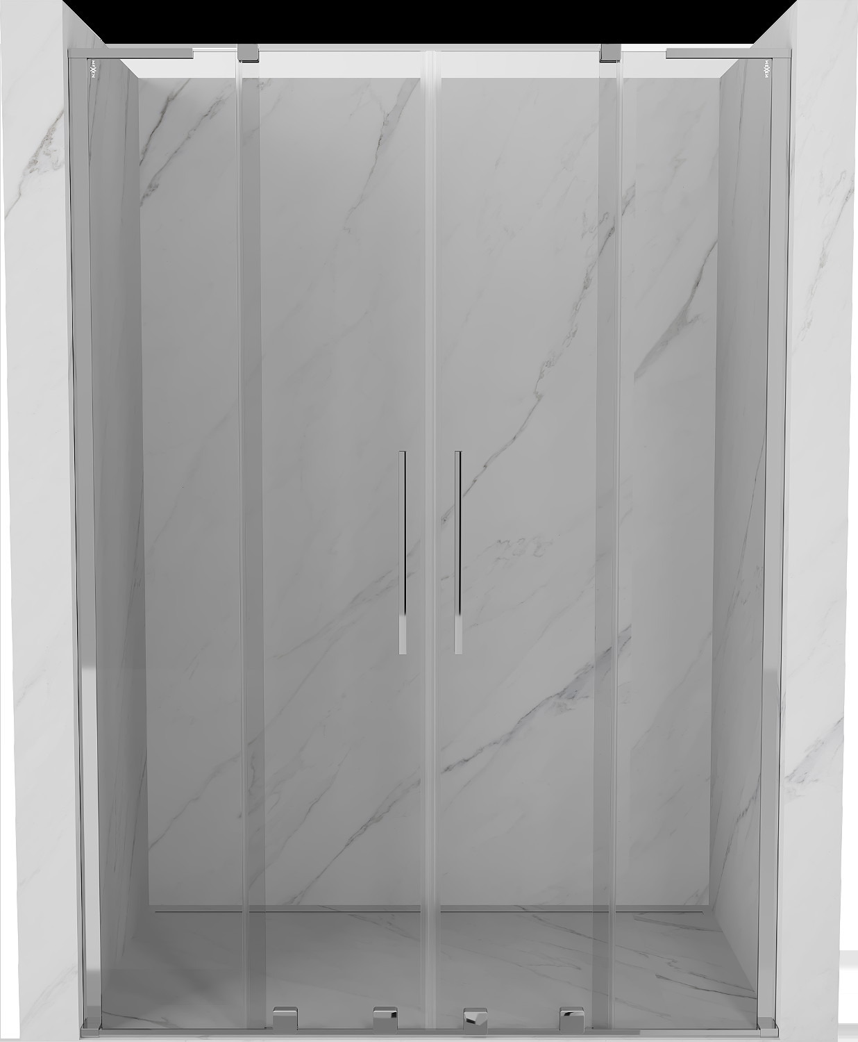 Mexen Velar L Duo drzwi prysznicowe rozsuwane 160 cm, transparent, chrom - 871-160-003-02-01