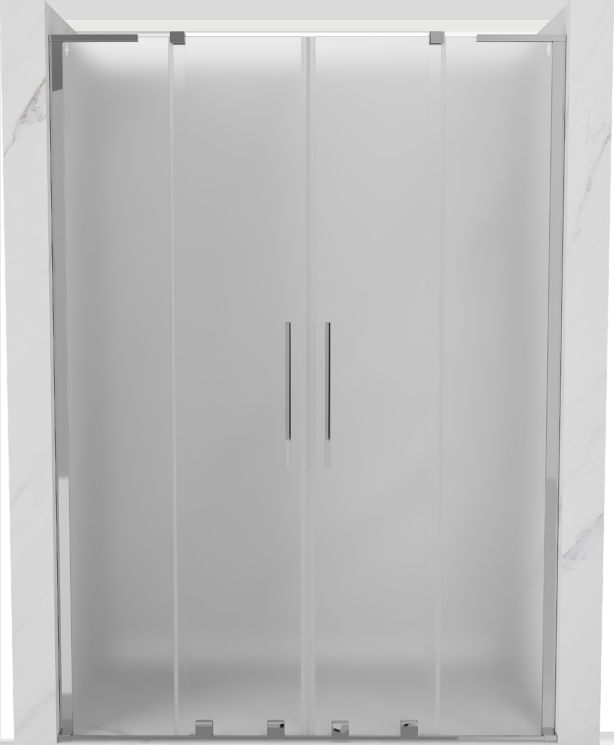 Mexen Velar L Duo drzwi prysznicowe rozsuwane 150 cm, szron, chrom - 871-150-003-32-01