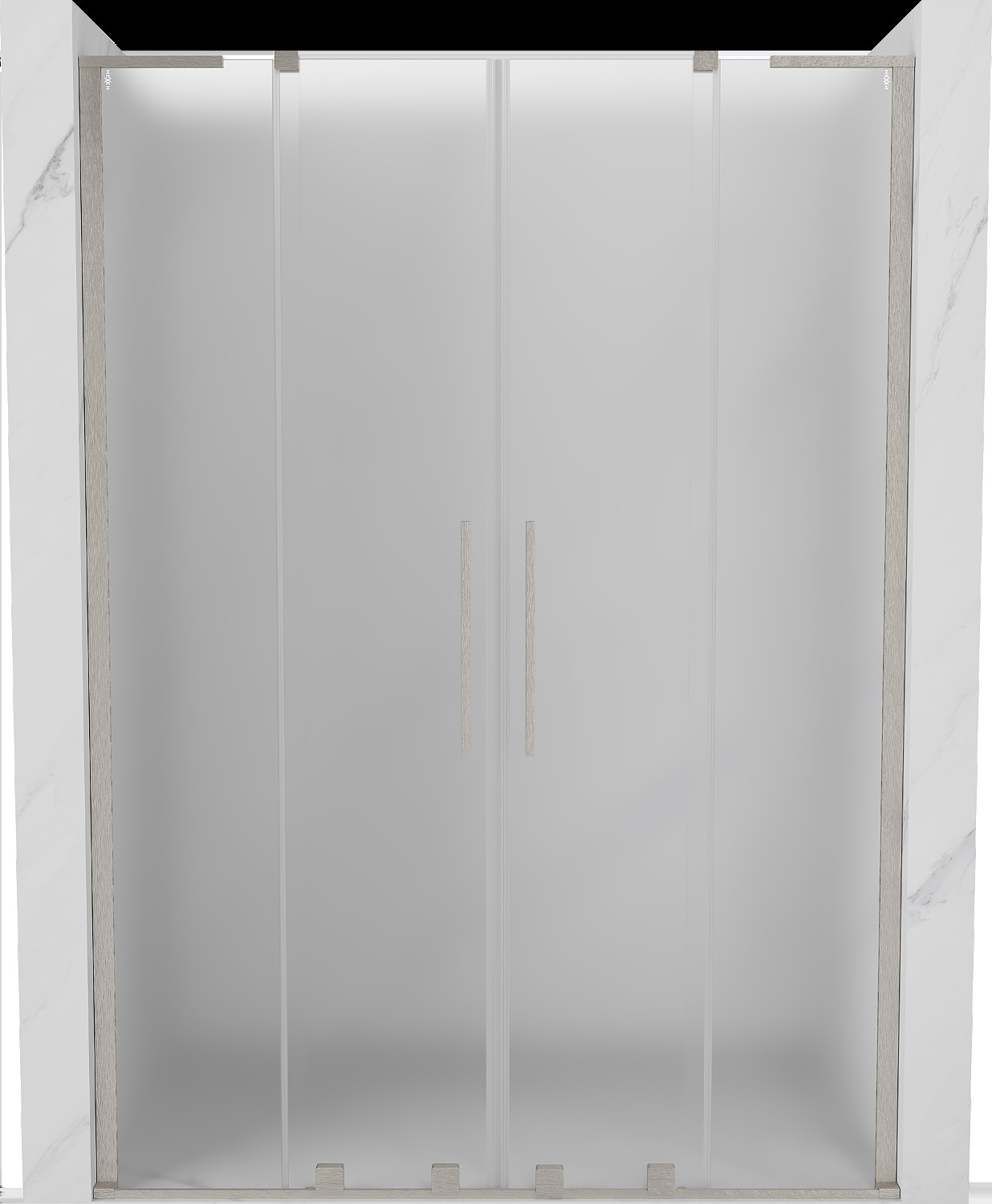Mexen Velar L Duo drzwi prysznicowe rozsuwane 160 cm, szron, nikiel szczotkowany - 871-160-003-32-97