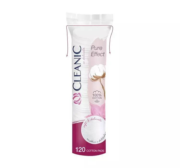 Cleanic Pure Effect, płatki kosmetyczne okrągłe, 125 szt.