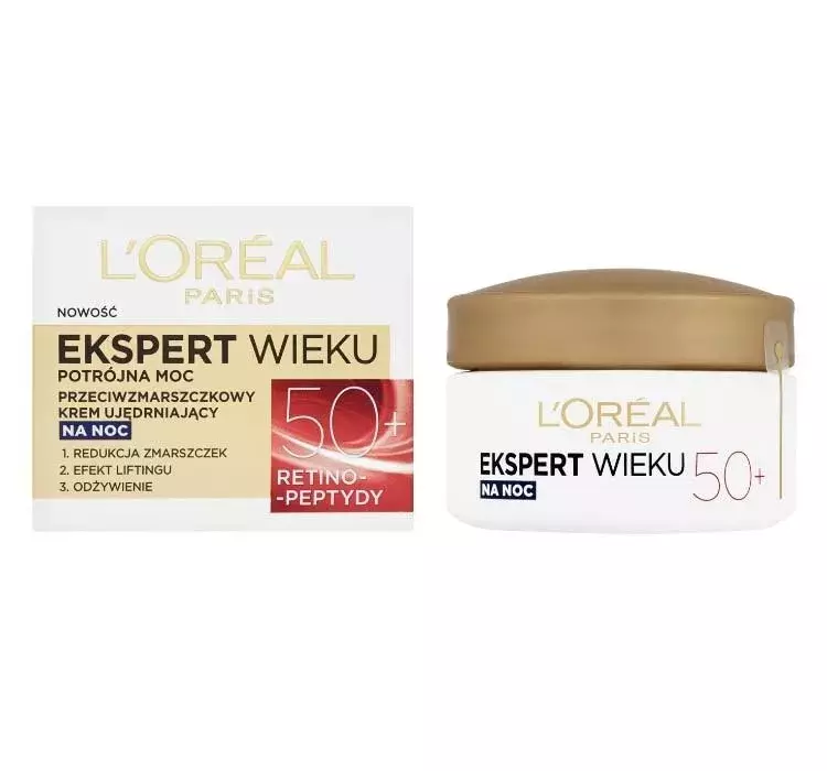 Loreal Ekspert Wieku 50+ przeciwzmarszczkowy krem ujędrniający na noc 50ml