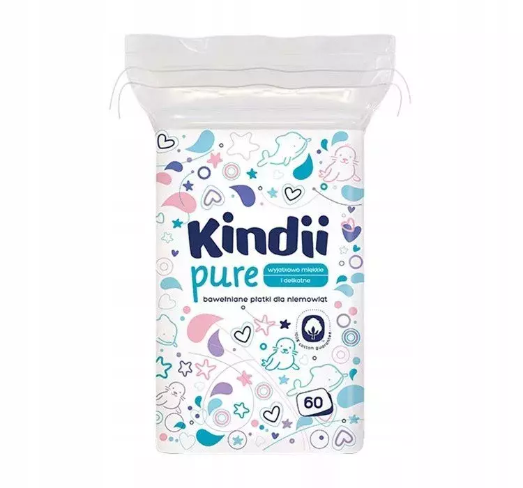 Cleanic KINDII BABY SENSITIVE Płatki bawełniane dla niemowląt 60 szt