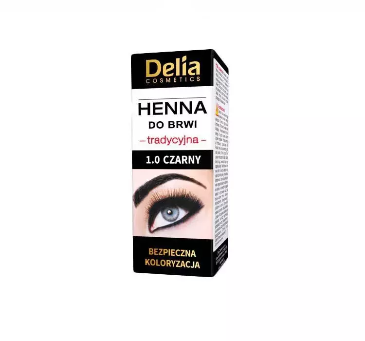 Delia Cosmetics Henna farbka do brwi odcień 1.0 Black 2 g + 2 ml