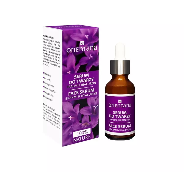 Orientana Bio Serum do twarzy BRAHMI i kwas hialuronowy 30ml