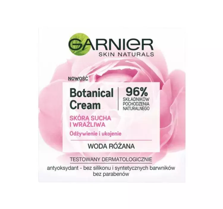 Garnier Botanical Cream - Rose Floral Water - Krem nawilżający do skóry suchej i wrażliwej GARSIWR