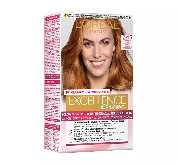 Loreal Excellence Creme 7,43 Blond miedziano-złocisty farba do włosów 36373-uniw