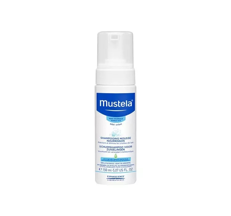 Mustela Szampon w piance dla niemowląt pomaga zapobiegać i wyeliminować ciemieniuchę 150 ml
