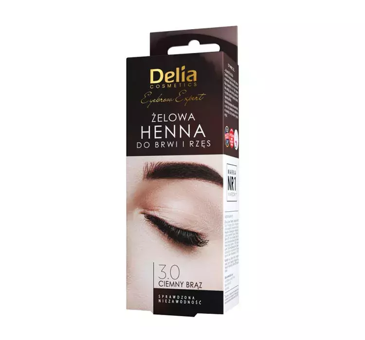 Delia COSMETICS HENNA DO BRWI ŻELOWA 3.0 CIEMNO BRĄZOWA 1OP