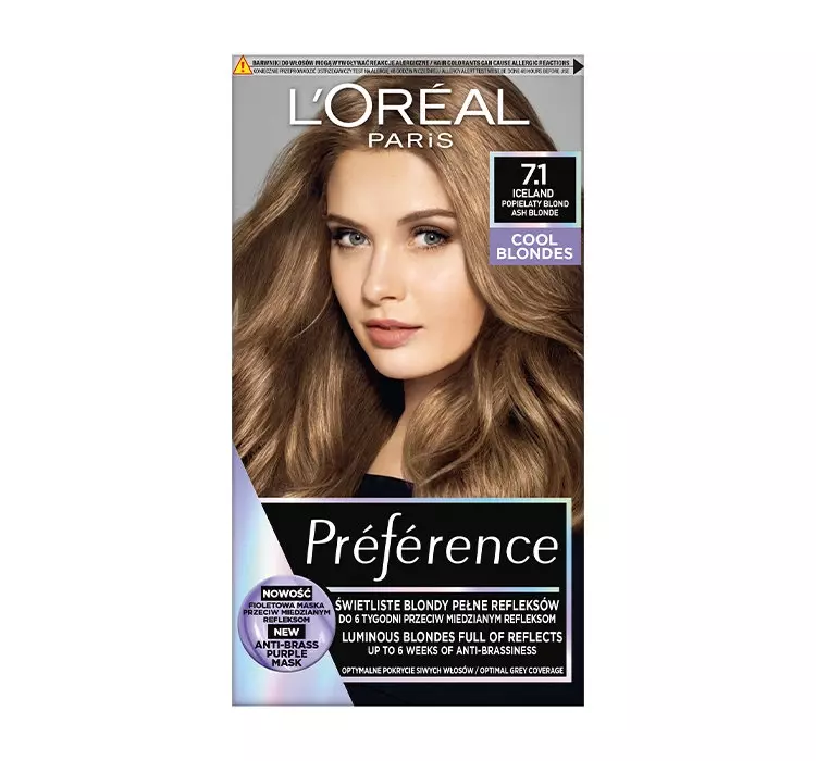 Loreal Recital Preference 7.1/L Islande popielaty blond