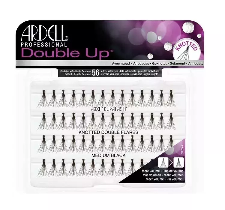 Ardell Double Up zestaw 56 kępek rzęs Medium Black