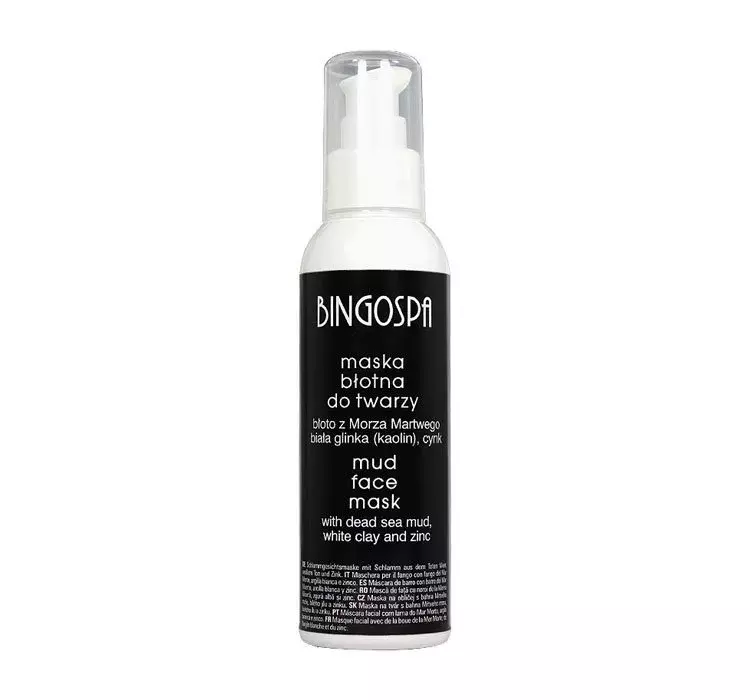 BingoSpa Maska błotna do twarzy z białą glinką, cynkiem i błotem z Morza Martwego - Mud Mask Maska błotna do twarzy z białą glinką, cynkiem i błotem z Morza Martwego - Mud Mask