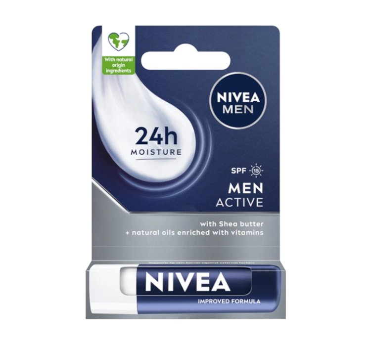 NIVEA POMADKA DO UST MEN ACTIVE CARE NAWILŻAJĄCA 24H