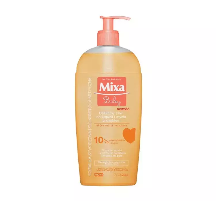 Mixa Baby Delikatny Płyn do kąpieli i mycia z olejkiem 400 ml