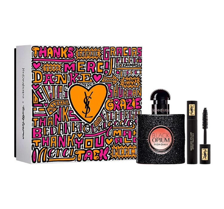 Yves Saint Laurent Black Opium zestaw - woda perfumowana 30 ml + Mascara Effet Faux Cils No.1 - 2 ml YSL-BLO11