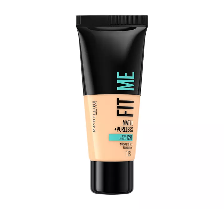 Maybelline New York Make-Up Fit Me, matowa & poreless 118 Light Beige, 1er Pack (1 X 30 ML) 3600531369392