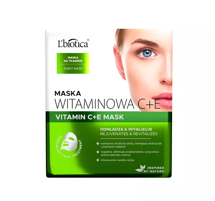 Lbiotica Maska Witaminowa C+E na tkaninie 23ml