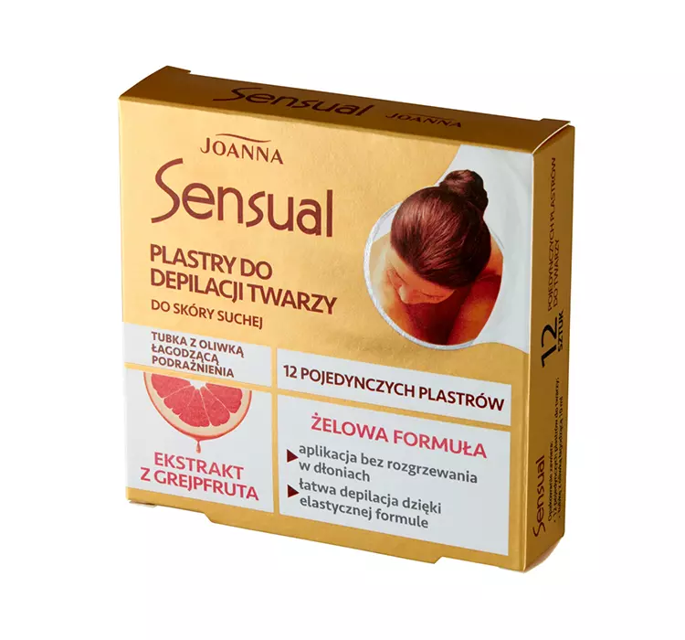 Joanna Sensual plastry żelowe z grejfrutem do depilacji twarzy skóra sucha 12szt SEN PLA-02