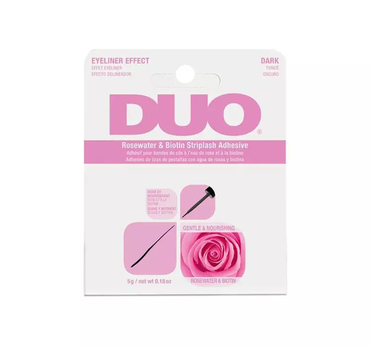Ardell Duo Rosewater & Biotin Striplash Adhesive Dark sztuczne rzęsy 5 g dla kobiet