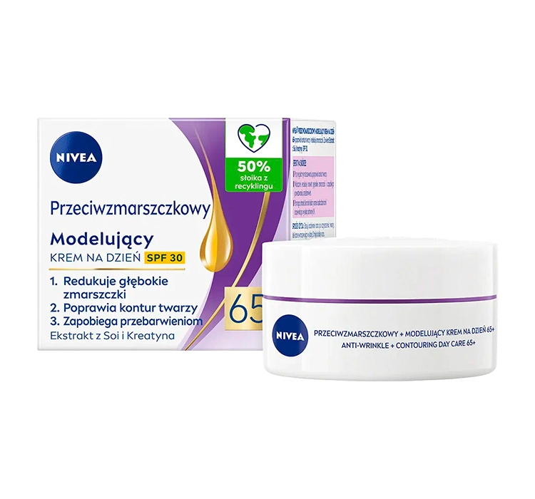 Nivea - Anti-Wrinkle Contouring Day Cream - Przeciwzmarszczkowy - Modelujący krem do twarzy na dzień 65+ SPF30 - 50 ml