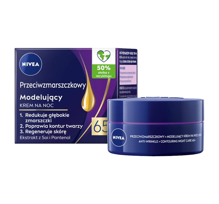 Nivea - Anti-Wrinkle Contouring Night Cream - Przeciwzmarszczkowy - Modelujący krem do twarzy na noc 65+ - 50 ml