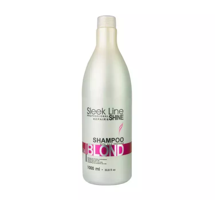 Stapiz Sleek Line Blush Blond, szampon nadający różowy odcień, do włosów blond z jedwabiem, 1000 ml