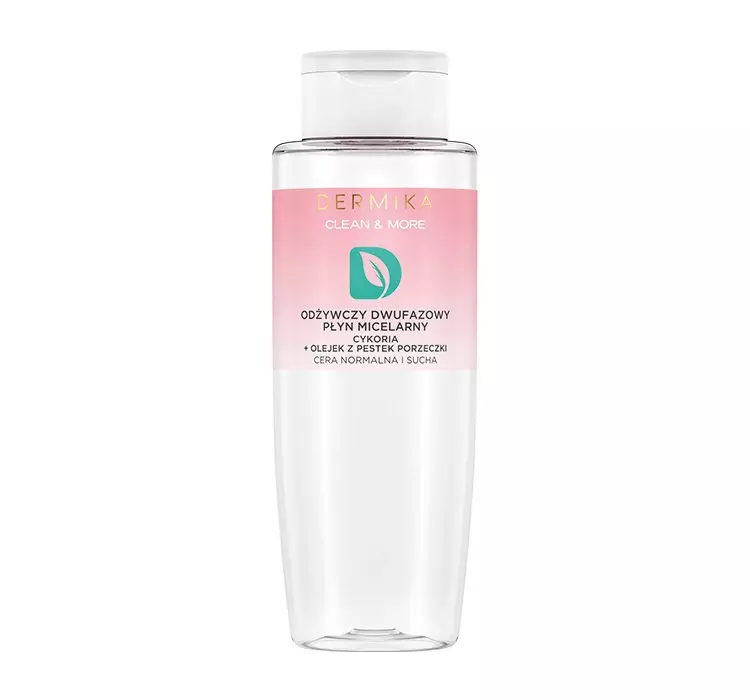 Dermika Clean & More odżywczy dwufazowy płyn micelarny do cery normalnej i suchej Cykoria & Olejek z Pestek Porzeczki 400ml