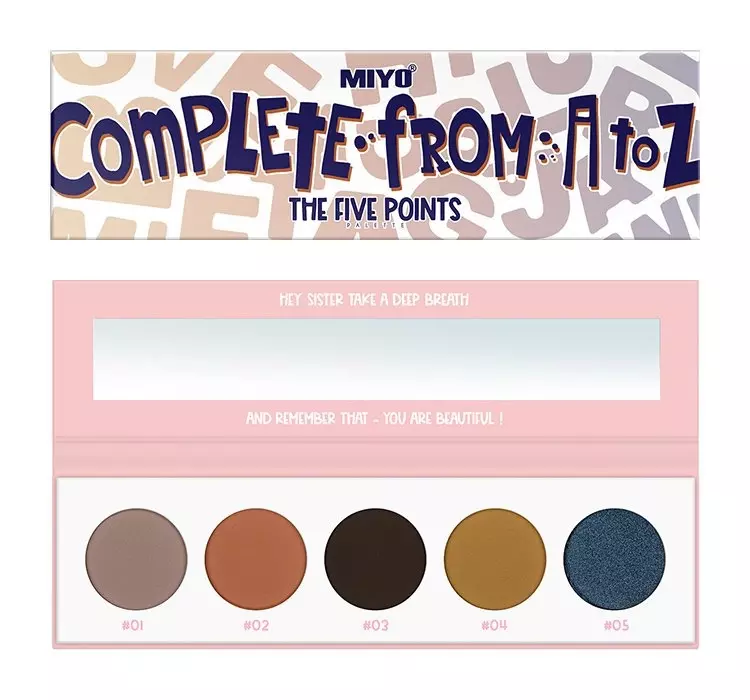 MIYO FIVE POINTS COLOR BOX EDITION Paleta 5 cieni 23 COMPLETE FROM A TO Z MIYCCAZ