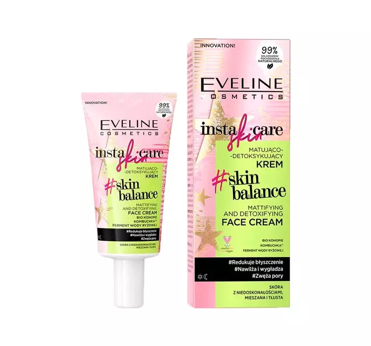 Eveline Cosmetics Cosmetics - INSTA SKIN CARE - Matująco-detoksykujący krem do twarzy - 50 ml