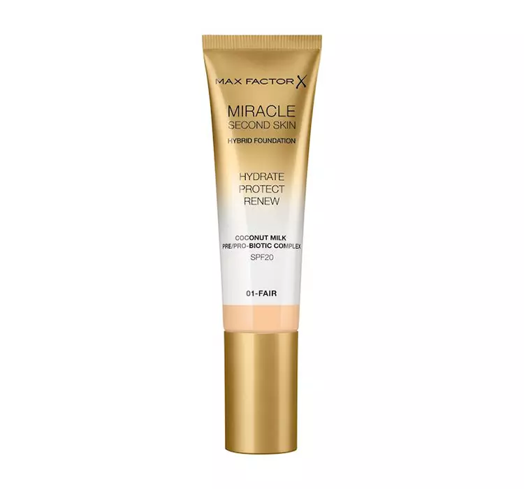 Max Factor Max Factor - MIRACLE SECOND SKIN - HYBRID FOUNDATION - Podkład nawilżający z filtrem SPF20 - 30 ml - 01 - FAIR