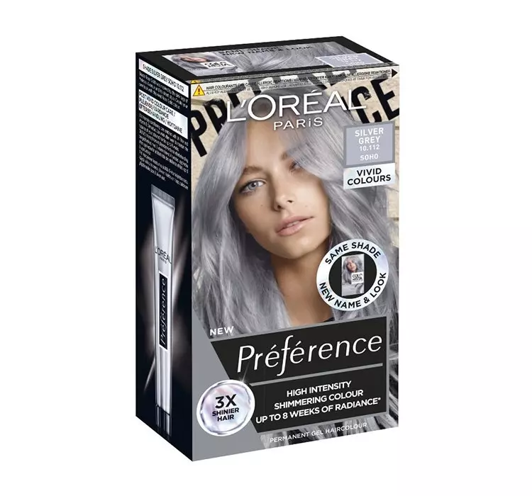 Loreal Preference Vivid Colors Farba do włosów nr 10.112 Silver Grey Soho) 1op