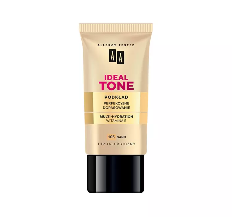 AA AA, Ideal Tone, podkład do twarzy dopasowujący się do cery 105 Sand, 30 ml